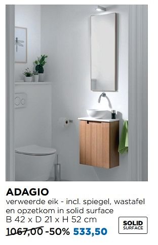 Aanbiedingen Adagio toiletmeubelen - Balmani - Geldig van 01/08/2018 tot 02/09/2018 bij X2O