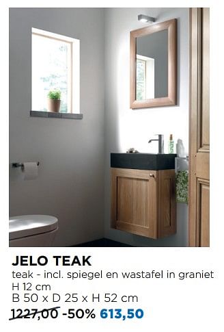Aanbiedingen Jelo teak toiletmeubelen - Balmani - Geldig van 01/08/2018 tot 02/09/2018 bij X2O