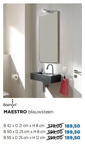 Aanbiedingen Maestro handwassers - Balmani - Geldig van 01/08/2018 tot 02/09/2018 bij X2O
