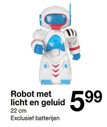 Aanbiedingen Robot met licht en geluid - Huismerk - Zeeman  - Geldig van 18/08/2018 tot 25/08/2018 bij Zeeman