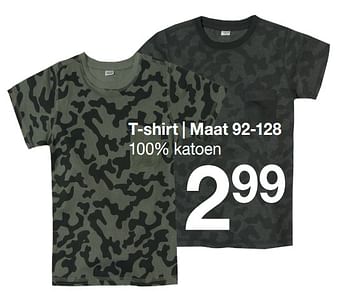 Aanbiedingen T-shirt - Huismerk - Zeeman  - Geldig van 18/08/2018 tot 25/08/2018 bij Zeeman