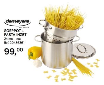 Aanbiedingen Soeppot + pasta inzet - Demeyere - Geldig van 18/09/2018 tot 23/10/2018 bij Supra Bazar