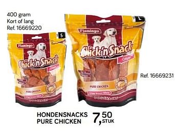 Aanbiedingen Hondensnacks pure chicken - Flamingo - Geldig van 18/09/2018 tot 23/10/2018 bij Supra Bazar