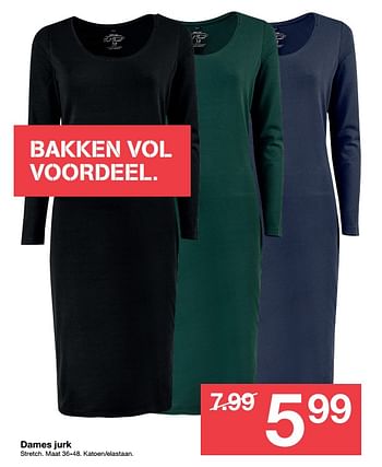 Aanbiedingen Dames jurk - Huismerk - Zeeman  - Geldig van 29/09/2018 tot 12/10/2018 bij Zeeman