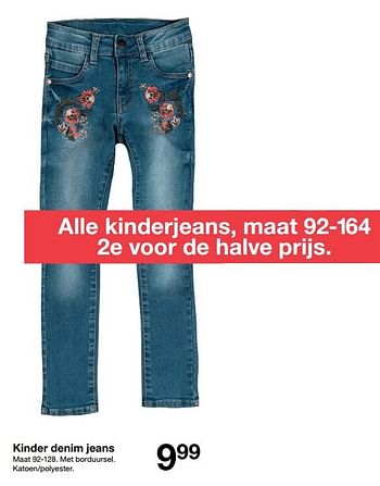 Aanbiedingen Kinder denim jeans - Huismerk - Zeeman  - Geldig van 29/09/2018 tot 12/10/2018 bij Zeeman