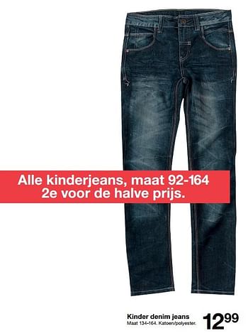 Aanbiedingen Kinder denim jeans - Huismerk - Zeeman  - Geldig van 29/09/2018 tot 12/10/2018 bij Zeeman