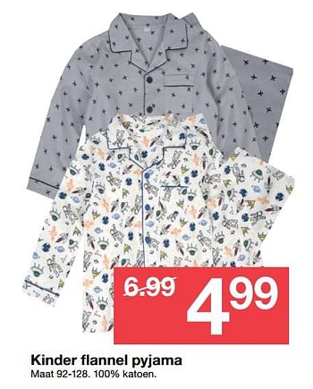 Aanbiedingen Kinder flannel pyjama - Huismerk - Zeeman  - Geldig van 29/09/2018 tot 12/10/2018 bij Zeeman