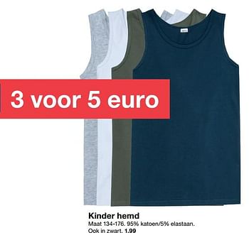 Aanbiedingen Kinder hemd - Huismerk - Zeeman  - Geldig van 29/09/2018 tot 12/10/2018 bij Zeeman