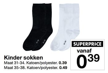 Aanbiedingen Kinder sokken - Huismerk - Zeeman  - Geldig van 29/09/2018 tot 12/10/2018 bij Zeeman