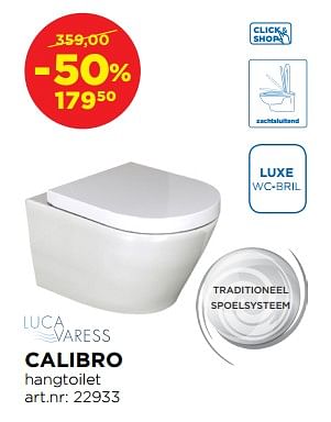 Aanbiedingen Calibro hangtoilet - Luca varess - Geldig van 01/10/2018 tot 28/10/2018 bij X2O