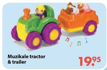 Aanbiedingen Muzikale tractor + trailer - Huismerk - Multi Bazar - Geldig van 08/10/2018 tot 06/12/2018 bij Multi Bazar
