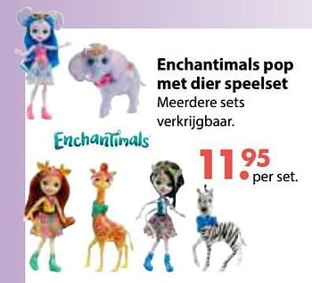 Aanbiedingen Enchantimals pop met dier speelset - Enchantimals  - Geldig van 08/10/2018 tot 06/12/2018 bij Multi Bazar