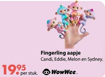 Aanbiedingen Fingerling aapje - Wowwee - Geldig van 08/10/2018 tot 06/12/2018 bij Multi Bazar