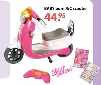Aanbiedingen Baby born r-c scooter - Zapf creation - Geldig van 08/10/2018 tot 06/12/2018 bij Multi Bazar