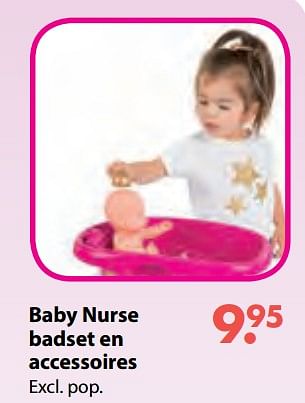 Aanbiedingen Baby nurse badset en accessoires - Baby Nurse - Geldig van 08/10/2018 tot 06/12/2018 bij Multi Bazar