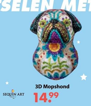 Aanbiedingen 3d mopshond - Sequin Art - Geldig van 08/10/2018 tot 06/12/2018 bij Multi Bazar
