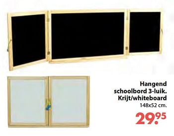 Aanbiedingen Hangend schoolbord 3-luik. krijt-whiteboard - Huismerk - Multi Bazar - Geldig van 08/10/2018 tot 06/12/2018 bij Multi Bazar