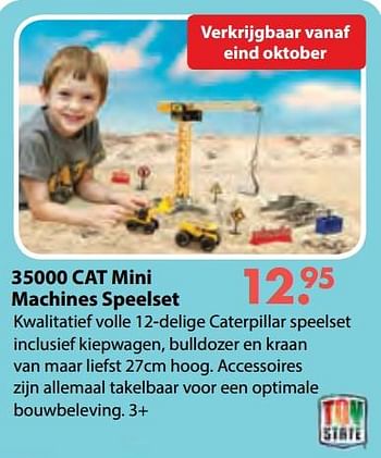 Aanbiedingen 35000 cat mini machines speelset - ToyState - Geldig van 08/10/2018 tot 06/12/2018 bij Multi Bazar