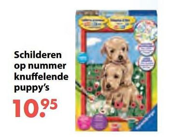 Aanbiedingen Schilderen op nummer knuffelende puppy`s - Ravensburger - Geldig van 08/10/2018 tot 06/12/2018 bij Multi Bazar