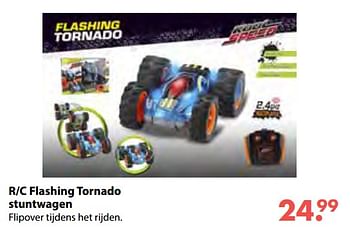 Aanbiedingen R-c flashing tornado stuntwagen - Huismerk - Multi Bazar - Geldig van 08/10/2018 tot 06/12/2018 bij Multi Bazar