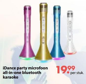 Aanbiedingen Idance party microfoon all-in-one bluetooth karaoke - I Dance - Geldig van 08/10/2018 tot 06/12/2018 bij Multi Bazar