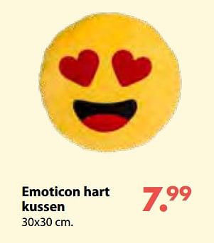 Aanbiedingen Emoticon hart kussen - Huismerk - Multi Bazar - Geldig van 08/10/2018 tot 06/12/2018 bij Multi Bazar