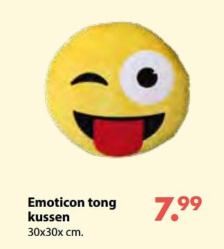 Aanbiedingen Emoticon tong kussen - Huismerk - Multi Bazar - Geldig van 08/10/2018 tot 06/12/2018 bij Multi Bazar