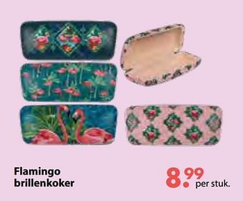 Aanbiedingen Flamingo brillenkoker - Huismerk - Multi Bazar - Geldig van 08/10/2018 tot 06/12/2018 bij Multi Bazar