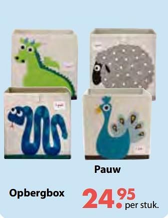 Aanbiedingen Opbergbox pauw - Huismerk - Multi Bazar - Geldig van 08/10/2018 tot 06/12/2018 bij Multi Bazar