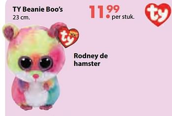 Aanbiedingen Rodney de hamster - TY Beanie Boo - Geldig van 08/10/2018 tot 06/12/2018 bij Multi Bazar
