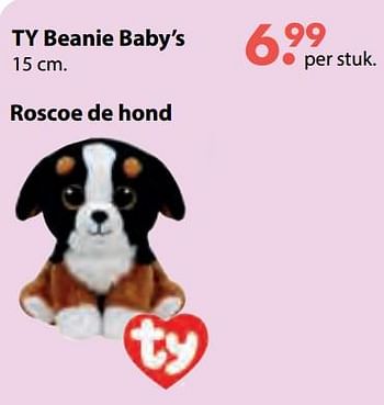 Aanbiedingen Roscoe de hond - TY Beanie Boo - Geldig van 08/10/2018 tot 06/12/2018 bij Multi Bazar