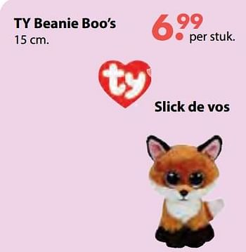 Aanbiedingen Slick de vos - TY Beanie Boo - Geldig van 08/10/2018 tot 06/12/2018 bij Multi Bazar