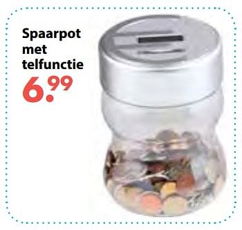 Aanbiedingen Spaarpot met telfunctie - Huismerk - Multi Bazar - Geldig van 08/10/2018 tot 06/12/2018 bij Multi Bazar