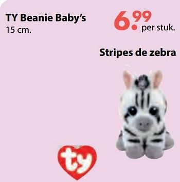 Aanbiedingen Stripes de zebra - TY Beanie Boo - Geldig van 08/10/2018 tot 06/12/2018 bij Multi Bazar