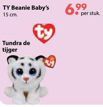 Aanbiedingen Tundra de tijger - TY Beanie Boo - Geldig van 08/10/2018 tot 06/12/2018 bij Multi Bazar