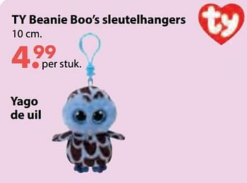 Aanbiedingen Yago de uil - TY Beanie Boo - Geldig van 08/10/2018 tot 06/12/2018 bij Multi Bazar