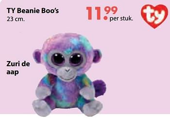 Aanbiedingen Zuri de aap - TY Beanie Boo - Geldig van 08/10/2018 tot 06/12/2018 bij Multi Bazar