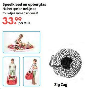 Aanbiedingen Speelkleed en opbergtas zig zag - Huismerk - Multi Bazar - Geldig van 08/10/2018 tot 06/12/2018 bij Multi Bazar
