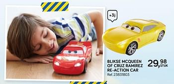 Aanbiedingen Blikse mcqueen of cruz ramirez re-action car - Cars - Geldig van 16/10/2018 tot 11/12/2018 bij Supra Bazar