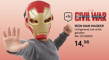 Aanbiedingen Iron man masker - Marvel - Geldig van 16/10/2018 tot 11/12/2018 bij Supra Bazar