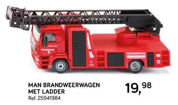 Aanbiedingen Man brandweerwagen met ladder - Bruder - Geldig van 16/10/2018 tot 11/12/2018 bij Supra Bazar