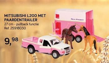 Aanbiedingen Mitsubishi l200 met paardentrailer - Kids GLOBE - Geldig van 16/10/2018 tot 11/12/2018 bij Supra Bazar