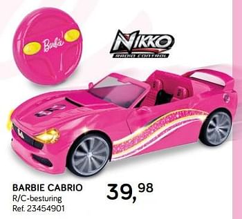 Aanbiedingen Barbie cabrio - Nikko - Geldig van 16/10/2018 tot 11/12/2018 bij Supra Bazar