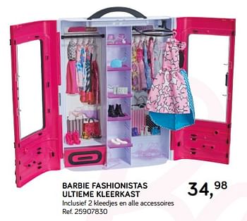 Aanbiedingen Barbie fashionistas ultieme kleerkast - Mattel - Geldig van 16/10/2018 tot 11/12/2018 bij Supra Bazar