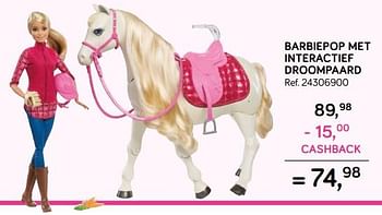Aanbiedingen Barbiepop met interactief droompaard - Mattel - Geldig van 16/10/2018 tot 11/12/2018 bij Supra Bazar