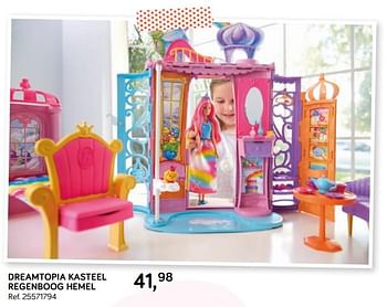 Aanbiedingen Dreamtopia kasteel regenboog hemel - Mattel - Geldig van 16/10/2018 tot 11/12/2018 bij Supra Bazar