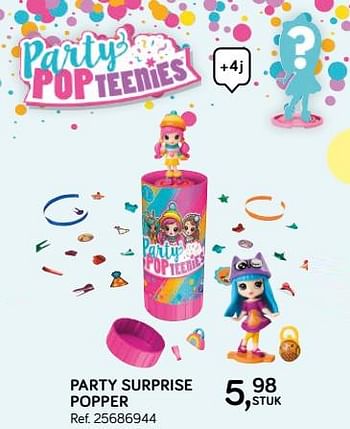 Aanbiedingen Party surprise popper - Party Popteenies - Geldig van 16/10/2018 tot 11/12/2018 bij Supra Bazar