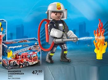 Aanbiedingen Brandweer ladderwagen - Playmobil - Geldig van 16/10/2018 tot 11/12/2018 bij Supra Bazar