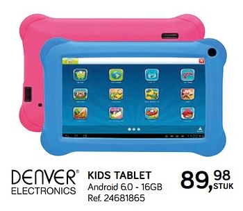 Aanbiedingen Denver kids tablet 16gb - Denver Electronics - Geldig van 16/10/2018 tot 11/12/2018 bij Supra Bazar