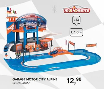 Aanbiedingen Garage motor city alpine - Majorette - Geldig van 16/10/2018 tot 11/12/2018 bij Supra Bazar